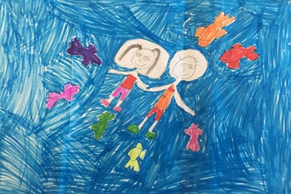A child's drawing sent with a letter