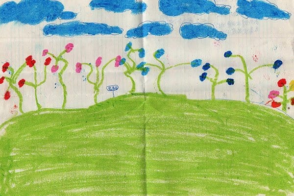 A child's drawing sent with a letter
