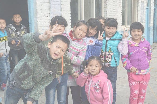 A group of children from a partner school