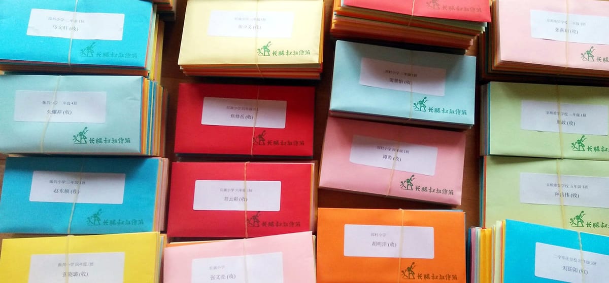 Boxes of replies packed for each school
