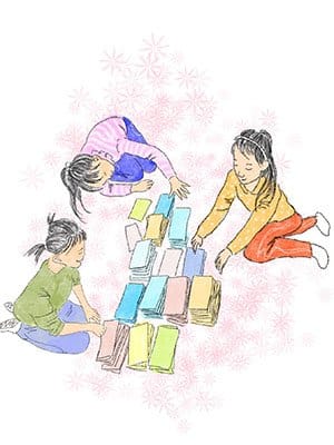 Volunteers packing the printed replies