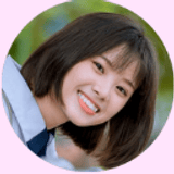 Portrait beside a student testimonial: a smiling student in school uniform