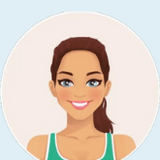 Portrait beside a student testimonial: an illustrated student with a ponytail