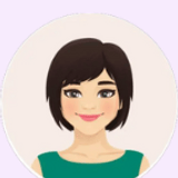 Portrait beside a student testimonial: an illustrated student with short dark hair