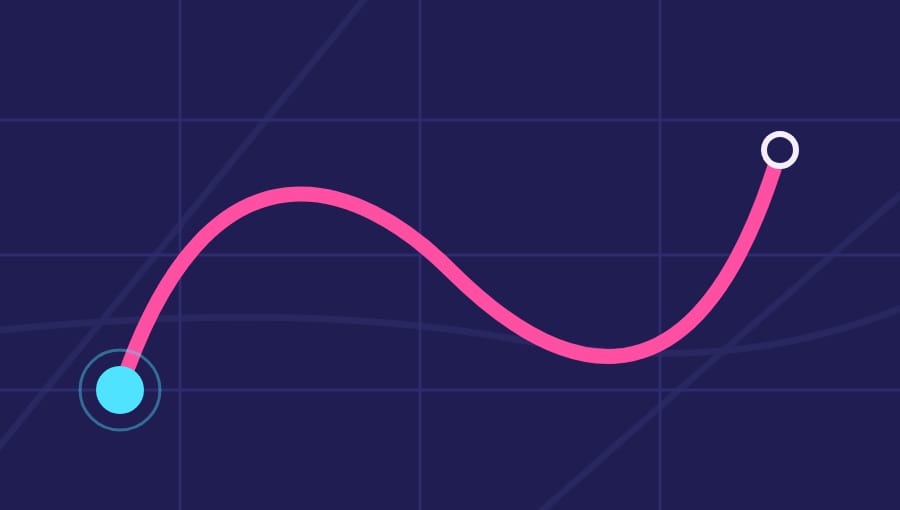 Map sketch of the Moonlight Loop, a smooth pink wave across a dark street grid