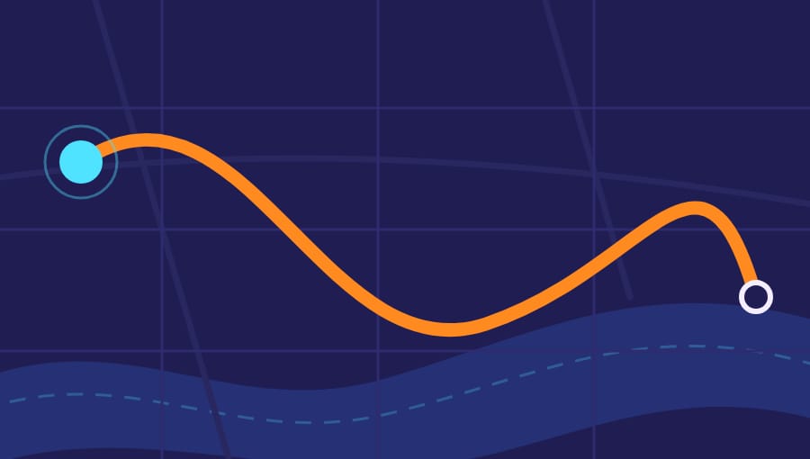 Map sketch of the Mystic River Run, an orange line following the river
