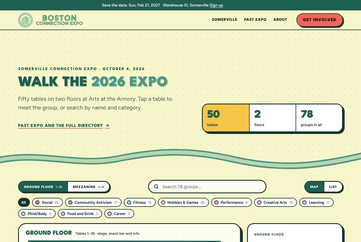 The Boston Connection Expo floor map