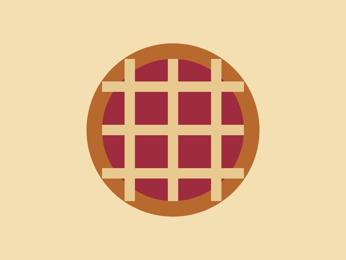 Drawing of a lattice-top berry pie