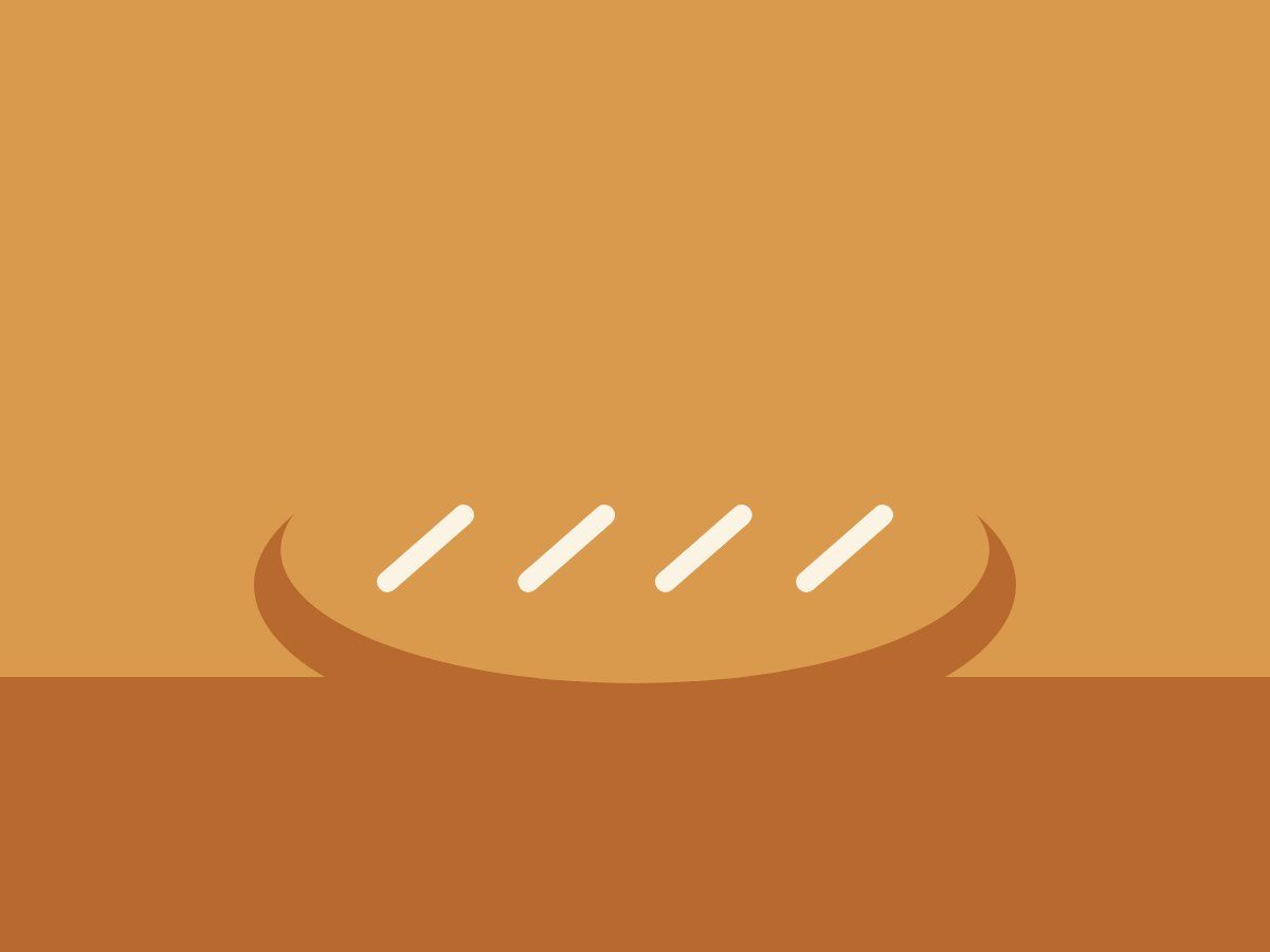 Drawing of a scored sourdough loaf