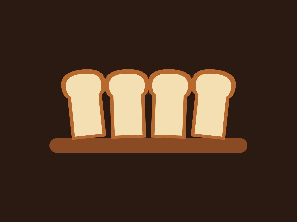 Drawing of four slices of bread